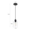 KLSS Modern Black Farmhouse Clear Glass Cylinder Pendant Light Fixture,Island