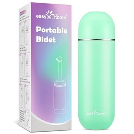 Easy@Home - Bidé portátil para viajar: botella Peri para cuidado posparto, pulverizador de mano para mujeres y hombres, botella grande de limpieza de higiene personal de 380 ml, color verde EPB-01
