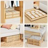 Under Bed Storage with Wheels-Large Bamboo Underbed storage Containers with