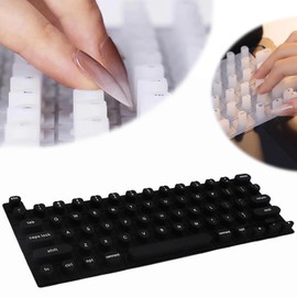 Keyboard Film for Nail Art | Full-Size Laptop Keyboard Cover Used for MacBook, Silicone Raised Keyboard Protective Cover for Nail Art, Long Nails Keyboard Cover for Typing and Gaming (Heart, Black)
