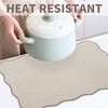 BESTORI Cloth Placemats Set of 6 Faux Linen Scalloped Edge