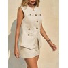 Tankaneo Womens 2 Piece Outfits Casual Suit Sets Sleeveless Button