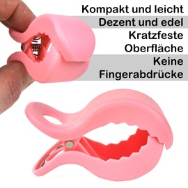6 x Babies1st Pushchair Clip Clip for Attaching Toys, Cover, Sun Protection to Pram, Buggy, Baby Seat, Baby Pink