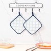 4 Pcs Dark Blue Square Heat Resistant Pot Holders, Everyday