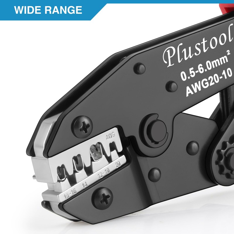 Plustool Crimping Tool for Non-Insulated Open Barrel Terminals & Receptacles
