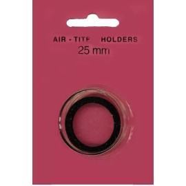 Air Tite Holders Inc. (1)AirTite T25 BLACK Ring Capsules For 25mm Coins Crystal Clear Fits US QUARTERS