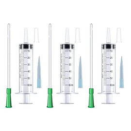 50ml syringe X 3PCS And 30CM catheter 2pcs, 4 plastic extension tips, (3 PCS+3 PCS+3 PCS)
