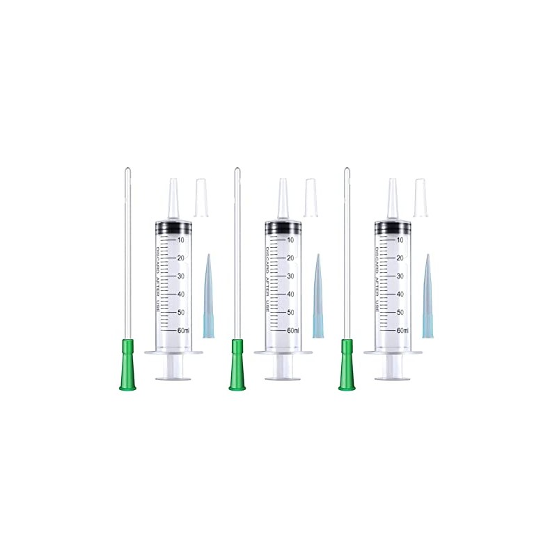 50ml syringe X 3PCS And 30CM catheter 2pcs, 4 plastic