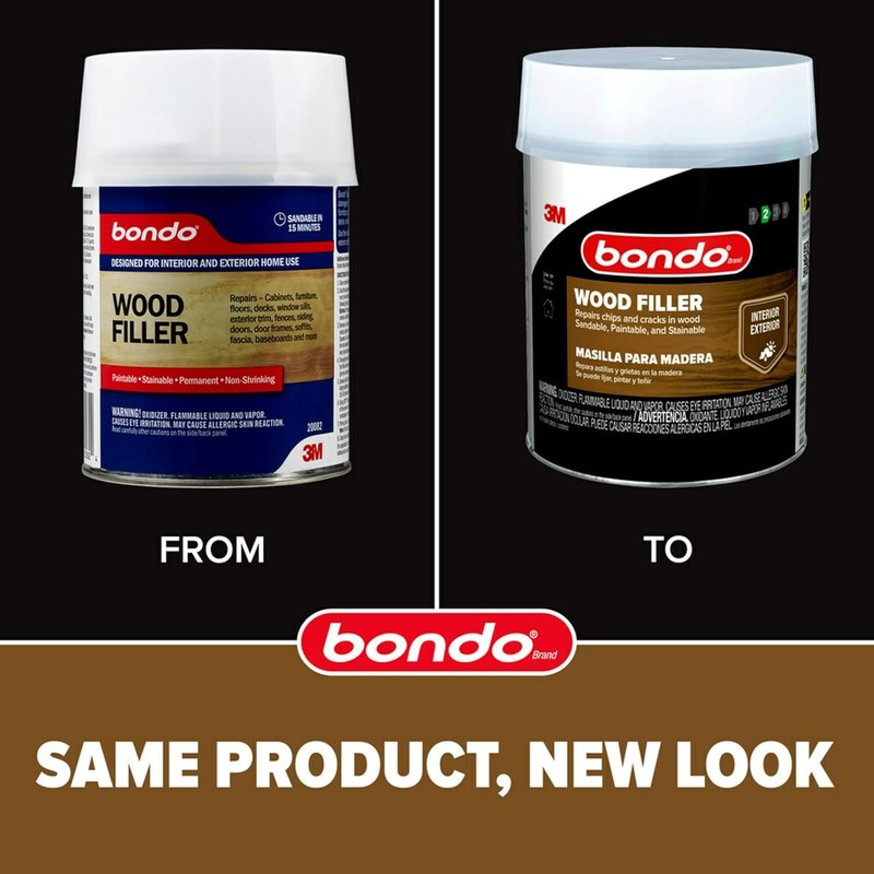 3M Bondo Wood Filler – 30 fl oz, High-Performance Two-Part