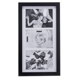 Malden 5x7 3-Opening Matted Collage Picture Frame - Displays Three 5x7 Pictures - Black