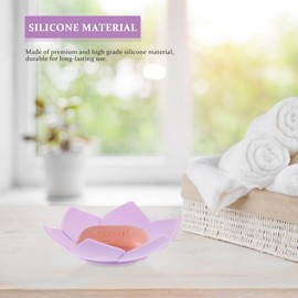 STOBAZA 2pcs Soap Holder Trays, Soap Dish Holder for Shower Bathroom & Kitchen, Flexible Silica Gel Tray Eucalyptus Shaped Soap for Resting Soap Bars