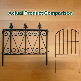 AMAGABELI GARDEN & HOME 5 Panels 24in(H)×10ft(L) 0.4 Inch Wire Diameter Decorative Garden Fences and Borders for Dogs No Dig Metal Garden Edging Border Animal Barrier Fencing for Flower Bed Yard Patio