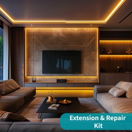 WYZworks 3/8” 2-Wire LED Rope Light Extension & Repair Kit – Includes Connector, Heat Shrink Sleeve & End Cap for Seamless LED Light Strand Repairs (1 Pack)