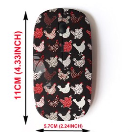 2.4G Wireless Mouse with Cute Pattern Design for All Laptops and Desktops with Nano Receiver - Chicken Design