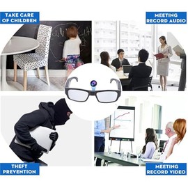 Dpofirs Gafas con Cámara Inteligente para Deportes de Acción, Gafas de Grabación de Vídeo HD 1080P, Cámara de Audio de Acción para Hombres y Mujeres, 