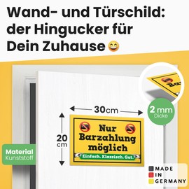 DankeDir! Keine Kartenzahlung Sign 30 x 20 cm Funny Cash Payment Sign for Catering Retail – Cash Payment Only Decoration for Shop Restaurant Bar Pub Note