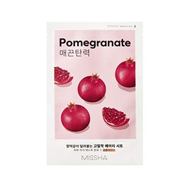 MISSHA Pomegranate Sheet Mask Anti-Ageing, Brightening, Moisturising, Regenerating Cloth Mask Korean Cosmetics Kbeauty Set of 4