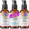 INTRODUCTORY OFFER - Retinol Serum for Face - Vitamin C Face Serum with Hyaluronic Acid Serum for Face, Retinol Face Anti Aging Serum, Vitamin C Serum for Face, Face Serum for Women 3x2 fl by GLEOW