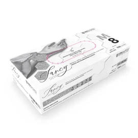 UNIGLOVES FANCY SILVER Nitrile Disposable Gloves, Multipurpose, Powder Free and Latex Free Disposable Gloves, Box of 100 Gloves, Silver, Size S