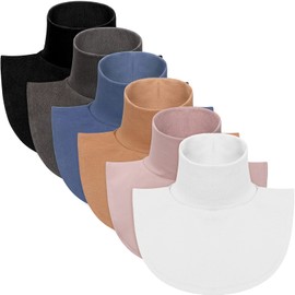 6 PCS Women Fake Collar Detachable Dickey Collar Solid Turtleneck Mock Turtleneck Dickey Half Blouse for Girls Women