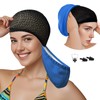Women PU Coat Waterproof Fabric Hairnet Swim Cap Swim Hat