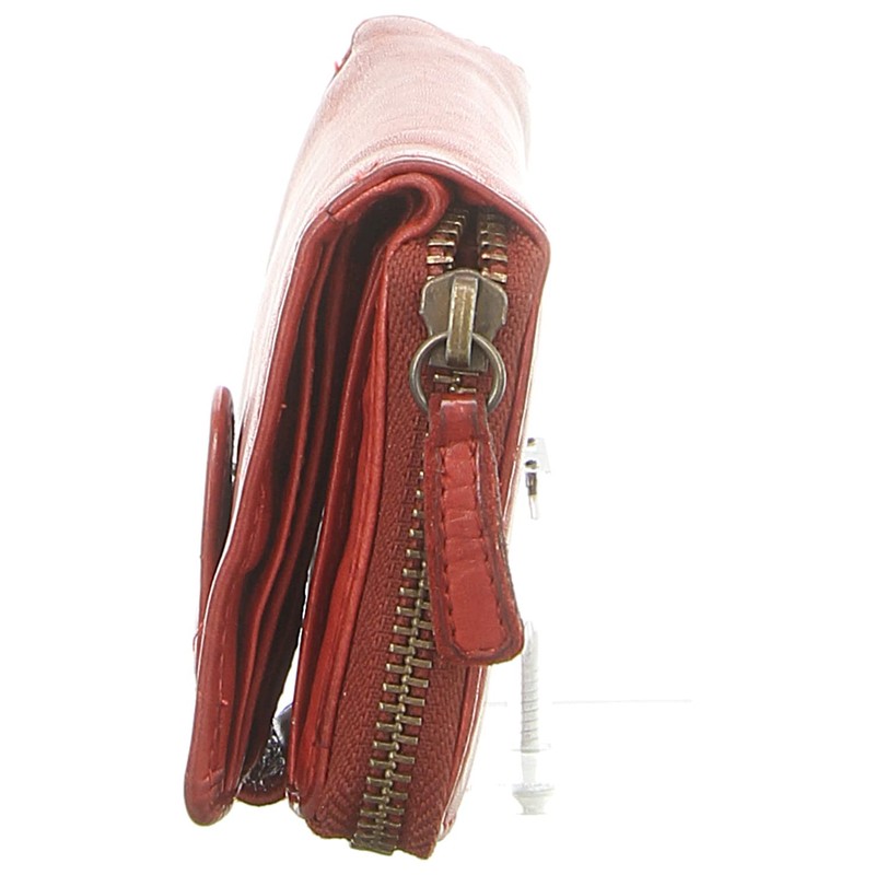 Bear Design Women's Leather Wallet 10 Card Slots Red
