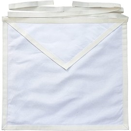 MASONIC REGALIA COTTON DUCK CLOTH CANDIDATE APPRENTICE APRONS - PACK OF 12 PIECES White