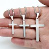 RAQINSTL Men's Cross Necklace with 2 Pieces Cross Pendant Stainless