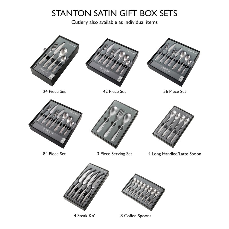 Robert Welch Stanton Satin Long Handled Spoon, Set of 4.