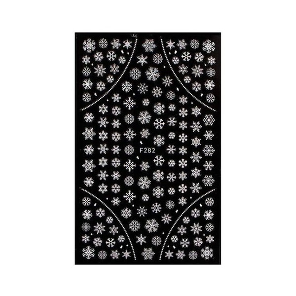 White Snowflake Snowman Christmas Snow Candy Stocking Art Nail Sticker