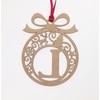 Laser cut Christmas tree bauble decoration: Letter L
