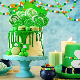 UPINS St. Patrick's Day Beads,1000 Pcs 6mm Green Spacer Beads Round Plastic Craft Beads for Bracelets Jewelry Making and Irish Party Decoration, Green & White & Orange