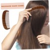 Gatuida 1Pc Thickened Verawood Massage Comb Moon Shape Carved Hair