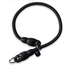 LOS ANDES Dog Slip Collar Choke Collar for Dog Training Nylon Rope Collar with Adjustable Stopper No Pull Round Martingale Dog Collar for Small Medium Large Dogs(Black, Ideal for neck under 35cm)