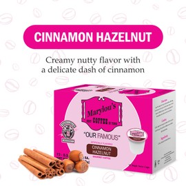 Marylou’s Coffee – Cinnamon Hazelnut Flavored Gourmet Coffee – Single Serve Coffee Pods, Compatible with Keurig Brewers – 12 Pods