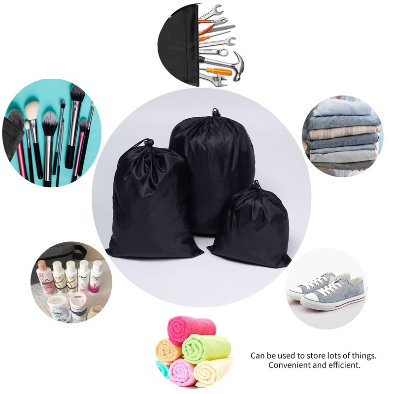 Drawstring Bag String Bag - 15Packs 3Sizes Nylon Cinch Ditty