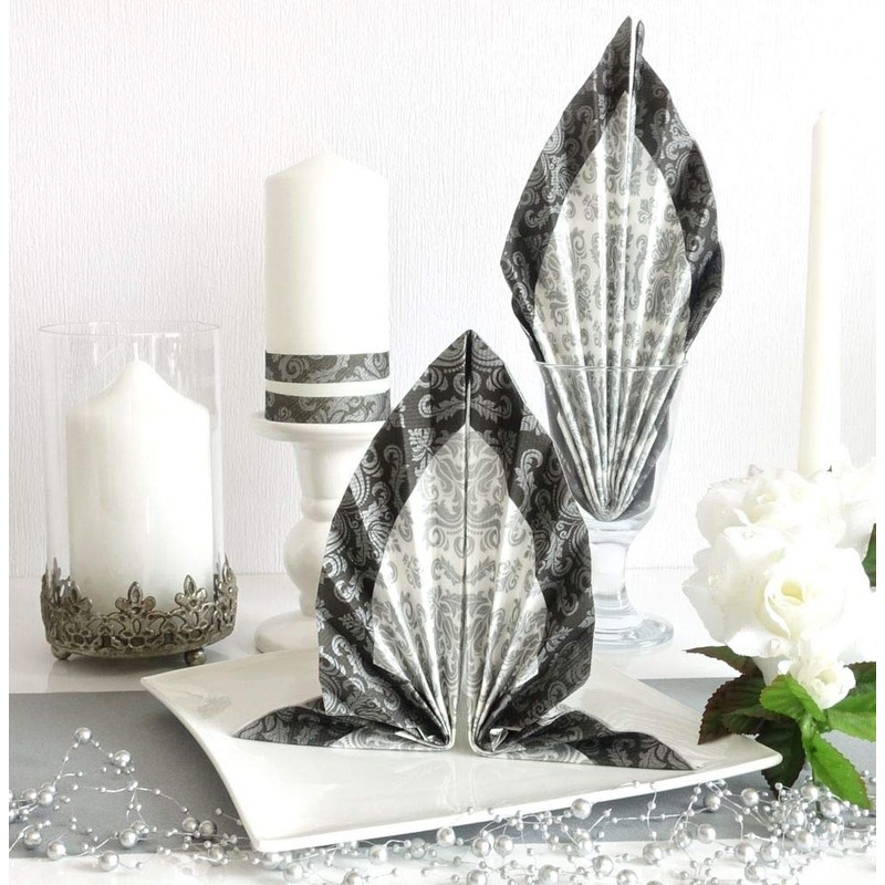 50 Napkins Ornament Fabric-Like 40 x 40 cm - Baroque