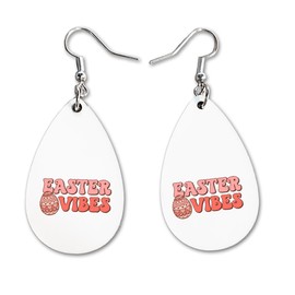 Easter Bunny Egg Dangle Earrings Set | Cute Girls Womens Jewelry Earings | Double Sided Print | Spring Holiday Gifts | Passover Sunday Girls Decorations Girlfriend Wife Adorable Fashion Accessories