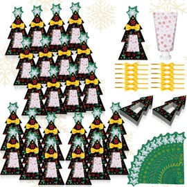 Sacubee 24 Christmas Hand Cream Gifts Set Snowflake Hand Cream & Nail File Christmas Party Favors Travel Size Hand Lotion Bulk with Christmas tree Tags Bow Xmas Birthday Party Supplies for Guests