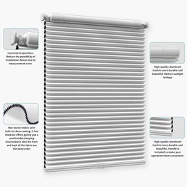 MYshade Cordless Drill Free Cellular Window Shades, No Tools Honeycomb Blinds for Indoor Windows, No Drilling Cordless Blackout Shades, Easy to Install, 69" W x 48" H, White