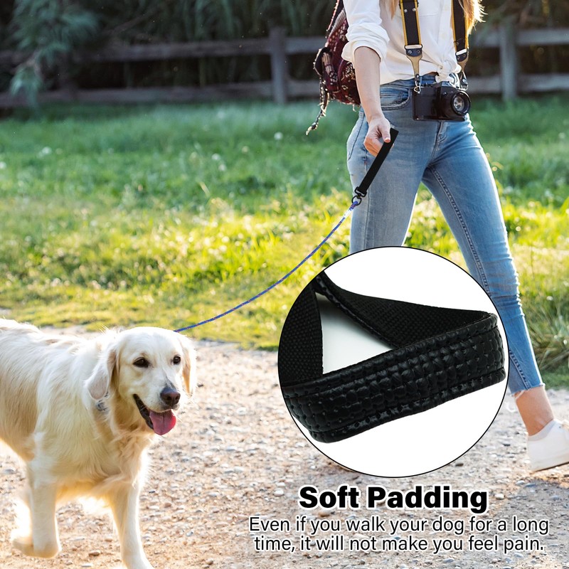 ZHOMA 4FT Chew Proof Metal Dog Leash with Comfortable Handle,