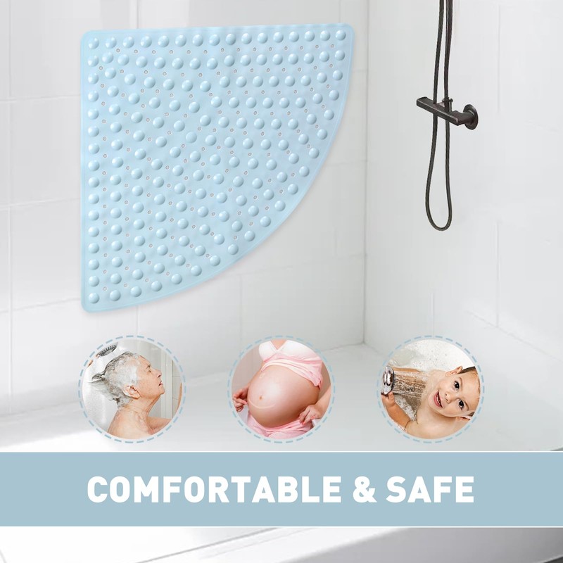 Corner Shower Mat Non Slip: 54 x 54 cm Quadrant