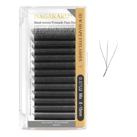 Blister Nagaraku Extensiones De Pestañas 3d W Shape L/lu Mix