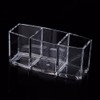 eKsdf Cosmetic Organiser Transparent Acrylic Cosmetic Brush with 3 Compartments