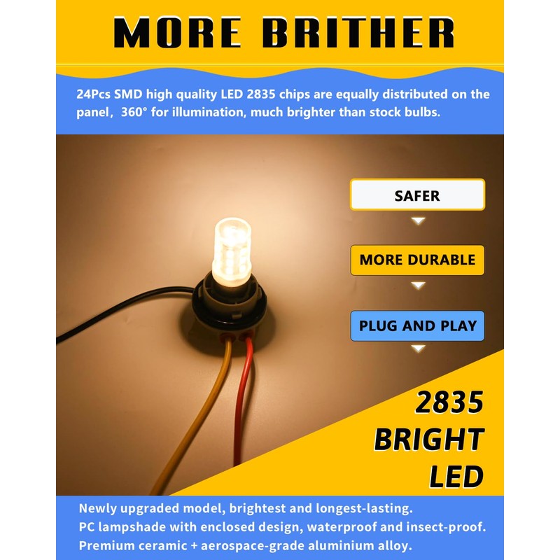 UNXMRFF 3-Pack BA15S LED 12Volt RV Camper Interior Light Bulbs,1141