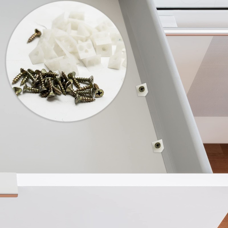50 Pcs Drawer Supports, Kitchen Drawer Front Fixing Brackets,Drawer Supports