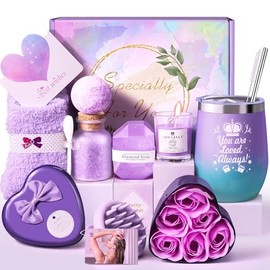 10 Piezas Set de Regalo de Cumpleaños para Mujers, Paquete de Cuidado Personal para Mujeres, Spa para Mujer, Regalos para Mujer Amiga Mama Esposa, Regalo San Valentin Caja de Rgalo Aniversario
