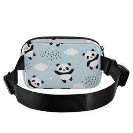 Fanny Pack for Men Women Cute Panda Star Blue Waist Pack for Walking Running Cycling Hiking Travel Workout with Adjustable Strap B15 L Pack Bag, B15, L, Pannier bag