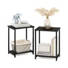 Furinno Simplistic Metal Frame End Table, 2-Pack, Espresso