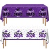Graduation Tablecloth Purple Graduation Decorations Gongrats Grad Tablecloth 2026 Graduation